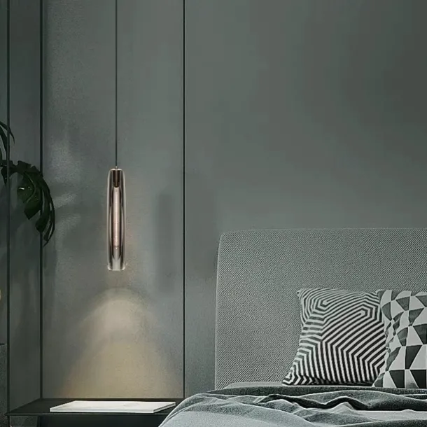 LED Pendant Light Crystal Chandelier Full Copper Lamp Holder Sparkly Crystal Lampshade Single Head Ceiling Light for Loft Bar Living Room Dining Room
