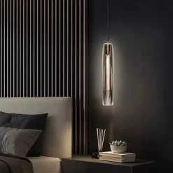 LED Pendant Light Crystal Chandelier Full Copper Lamp Holder Sparkly Crystal Lampshade Single Head Ceiling Light for Loft Bar Living Room Dining Room