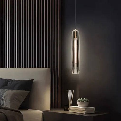LED Pendant Light Crystal Chandelier Full Copper Lamp Holder Sparkly Crystal Lampshade Single Head Ceiling Light for Loft Bar Living Room Dining Room