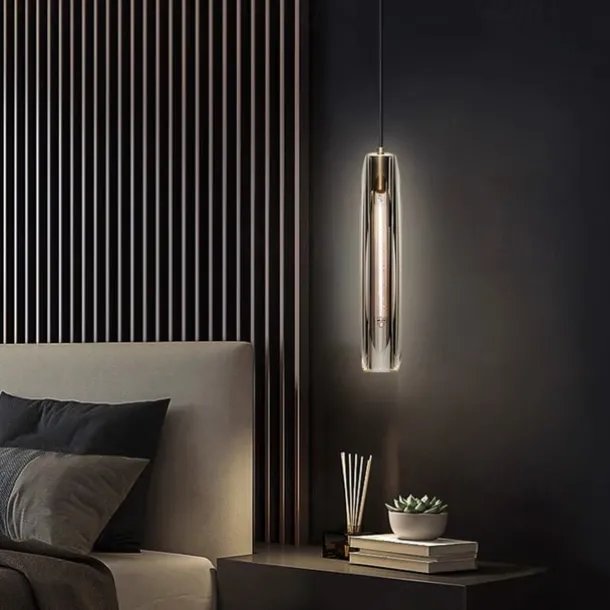 LED Pendant Light Crystal Chandelier Full Copper Lamp Holder Sparkly Crystal Lampshade Single Head Ceiling Light for Loft Bar Living Room Dining Room