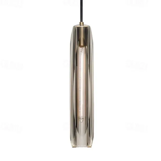 LED Pendant Light Crystal Chandelier Full Copper Lamp Holder Sparkly Crystal Lampshade Single Head Ceiling Light for Loft Bar Living Room Dining Room