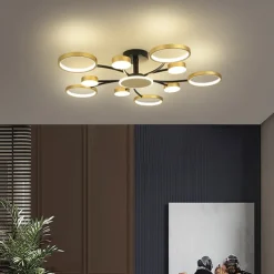 LED Pendant Light Dimmable Sputnik Design Adjustable Geometric Shapes Flush Mount Ceilling Lights 10-Light 39" Hanging Chandeliers for Living Room Dinning Room Kitchen 220-240V