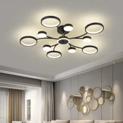 LED Pendant Light Dimmable Sputnik Design Adjustable Geometric Shapes Flush Mount Ceilling Lights 10-Light 39
