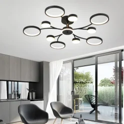 LED Pendant Light Dimmable Sputnik Design Adjustable Geometric Shapes Flush Mount Ceilling Lights 10-Light 39