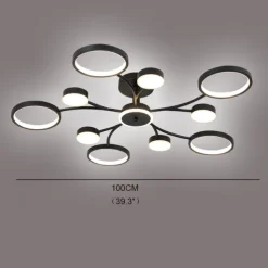 LED Pendant Light Dimmable Sputnik Design Adjustable Geometric Shapes Flush Mount Ceilling Lights 10-Light 39