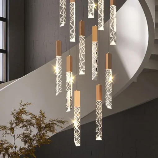 LED Pendant Light Dimmable 1/2/3/6 Head Crystal Modern Kitchen Island Light Fixture,Adjustable Pendant Lighting for Kitchen Island,Black Gold Led Chandelier for Dining Room,Bedroom 110-240V