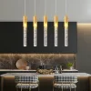 LED Pendant Light Dimmable 1/2/4/5/8 Head Crystal Modern Kitchen Island Light Fixture,Adjustable Pendant Lighting for Kitchen Island,Black Gold Led Chandelier for Dining Room,Bedroom,Mini Pendant Spot Lights (1-Pack)