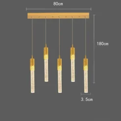LED Pendant Light Dimmable 1/2/4/5/8 Head Crystal Modern Kitchen Island Light Fixture,Adjustable Pendant Lighting for Kitchen Island,Black Gold Led Chandelier for Dining Room,Bedroom,Mini Pendant Spot Lights (1-Pack)