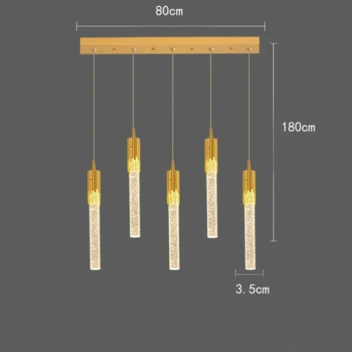 LED Pendant Light Dimmable 1/2/4/5/8 Head Crystal Modern Kitchen Island Light Fixture,Adjustable Pendant Lighting for Kitchen Island,Black Gold Led Chandelier for Dining Room,Bedroom,Mini Pendant Spot Lights (1-Pack)