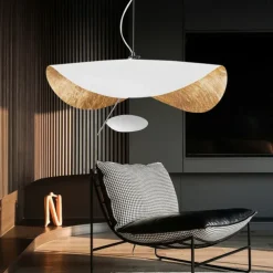 LED Pendant Light Golden Hat Chandelier Bar Model Room Clothing Store Hotel Restaurant Hotel Club Lobby Light,Post-modern Light Luxury Creative Flying Saucer Chandelier