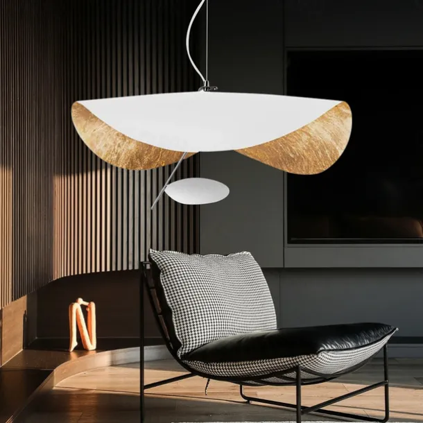 LED Pendant Light Golden Hat Chandelier Bar Model Room Clothing Store Hotel Restaurant Hotel Club Lobby Light,Post-modern Light Luxury Creative Flying Saucer Chandelier