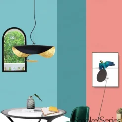 LED Pendant Light Golden Hat Chandelier Bar Model Room Clothing Store Hotel Restaurant Hotel Club Lobby Light,Post-modern Light Luxury Creative Flying Saucer Chandelier