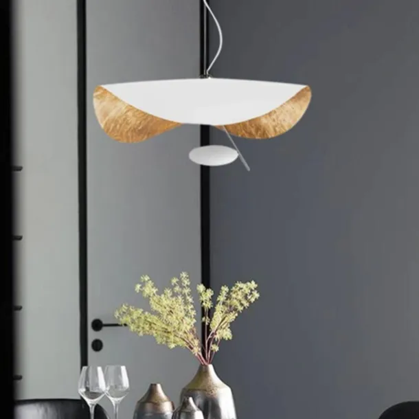 LED Pendant Light Golden Hat Chandelier Bar Model Room Clothing Store Hotel Restaurant Hotel Club Lobby Light,Post-modern Light Luxury Creative Flying Saucer Chandelier