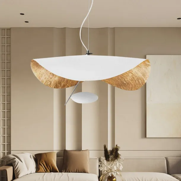 LED Pendant Light Golden Hat Chandelier Bar Model Room Clothing Store Hotel Restaurant Hotel Club Lobby Light,Post-modern Light Luxury Creative Flying Saucer Chandelier