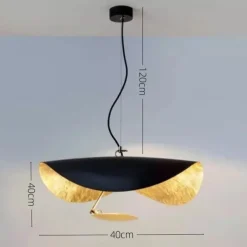 LED Pendant Light Golden Hat Chandelier Bar Model Room Clothing Store Hotel Restaurant Hotel Club Lobby Light,Post-modern Light Luxury Creative Flying Saucer Chandelier