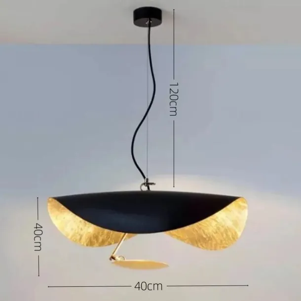 LED Pendant Light Golden Hat Chandelier Bar Model Room Clothing Store Hotel Restaurant Hotel Club Lobby Light,Post-modern Light Luxury Creative Flying Saucer Chandelier
