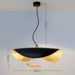 LED Pendant Light Golden Hat Chandelier Bar Model Room Clothing Store Hotel Restaurant Hotel Club Lobby Light,Post-modern Light Luxury Creative Flying Saucer Chandelier