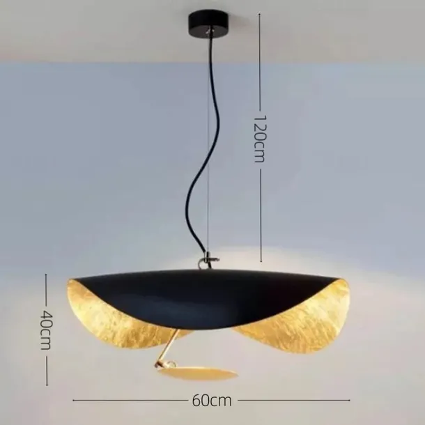 LED Pendant Light Golden Hat Chandelier Bar Model Room Clothing Store Hotel Restaurant Hotel Club Lobby Light,Post-modern Light Luxury Creative Flying Saucer Chandelier