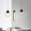 LED Pendant Light Island Light Modern Bedside Light Round Square Rectangle Metal Style Geometrical Minimalist Painted Finishes Contemporary 110-120V 220-240V