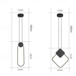 LED Pendant Light Island Light Modern Bedside Light Round Square Rectangle Metal Style Geometrical Minimalist Painted Finishes Contemporary 110-120V 220-240V