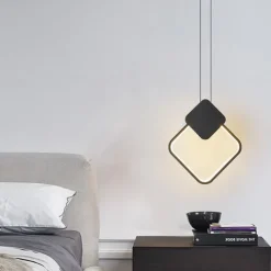 LED Pendant Light Island Light Modern Bedside Light Round Square Rectangle Metal Style Geometrical Minimalist Painted Finishes Contemporary 110-120V 220-240V