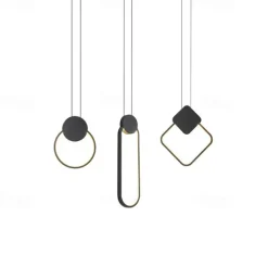 LED Pendant Light Island Light Modern Bedside Light Round Square Rectangle Metal Style Geometrical Minimalist Painted Finishes Contemporary 110-120V 220-240V