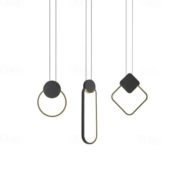 LED Pendant Light Island Light Modern Bedside Light Round Square Rectangle Metal Style Geometrical Minimalist Painted Finishes Contemporary 110-120V 220-240V