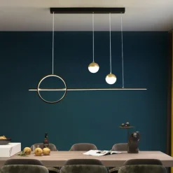 LED Pendant Light Kitchen Island Light Modern Black Gold 80cm Lantern Desgin Pendant Light Metal Painted Finishes Modern 220-240V 110-120V