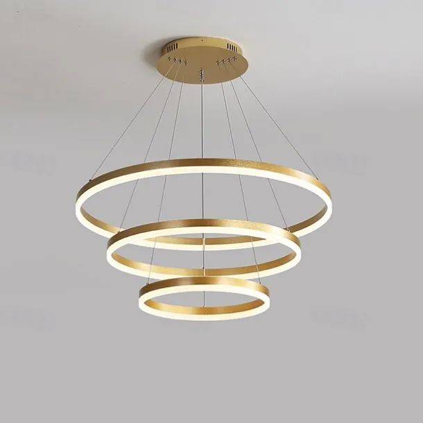 LED Pendant Light 3-Light 80cm/60cm/40cm Ring Circle Design 113W Aluminum Painted Finishes Modern Downlight Smart Wifi Control Dimmable with Remote Control