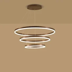 LED Pendant Light 3-Light 80cm/60cm/40cm Ring Circle Design 113W Aluminum Painted Finishes Modern Downlight Smart Wifi Control Dimmable with Remote Control
