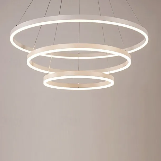 LED Pendant Light 3-Light 80cm/60cm/40cm Ring Circle Design 113W Aluminum Painted Finishes Modern Downlight Smart Wifi Control Dimmable with Remote Control