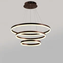 LED Pendant Light 3-Light 80cm/60cm/40cm Ring Circle Design 113W Aluminum Painted Finishes Modern Downlight Smart Wifi Control Dimmable with Remote Control