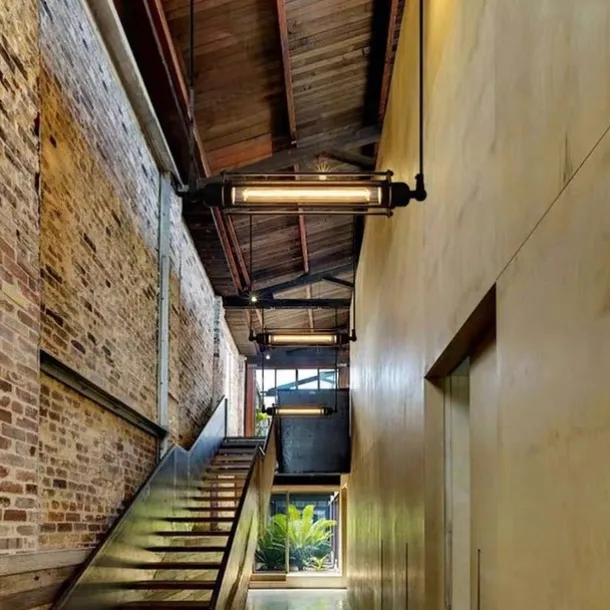 LED Pendant Light Long 17.5" Tube Cage Black or Brass Cage Edison Hanging Bar Pendant - Black Wire Ceiling Fixture Industrial Lighting