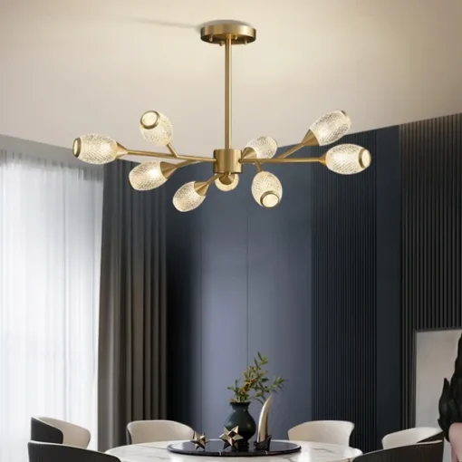 LED Pendant Light Luxury Modern Chandelier 64/84/90/100 cm Sputnik Design Copper Formal Style Sputnik Brass Modern Nordic Style 220-240V 110-120V