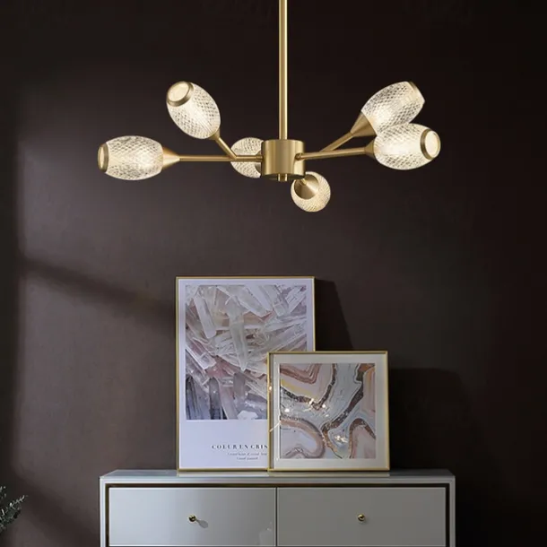LED Pendant Light Luxury Modern Chandelier 64/84/90/100 cm Sputnik Design Copper Formal Style Sputnik Brass Modern Nordic Style 220-240V 110-120V