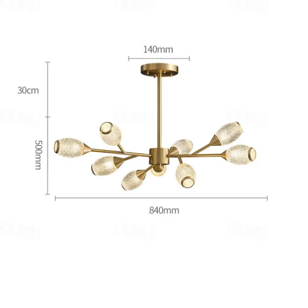 LED Pendant Light Luxury Modern Chandelier 64/84/90/100 cm Sputnik Design Copper Formal Style Sputnik Brass Modern Nordic Style 220-240V 110-120V