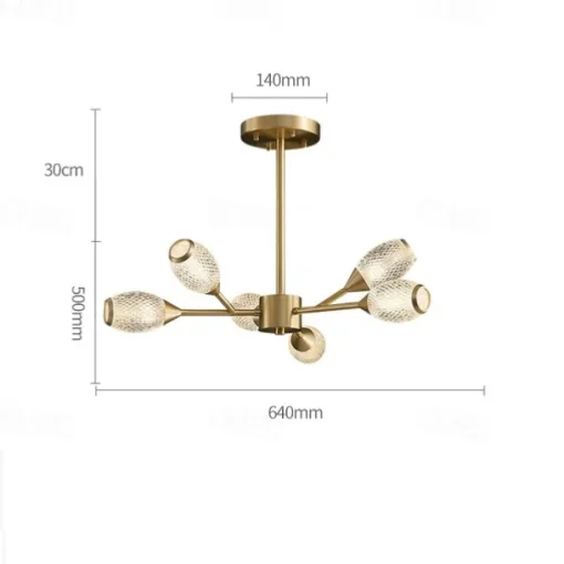 LED Pendant Light Luxury Modern Chandelier 64/84/90/100 cm Sputnik Design Copper Formal Style Sputnik Brass Modern Nordic Style 220-240V 110-120V