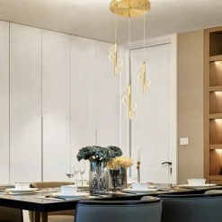 LED Pendant Light Maple Leaf, Modern Minimalist Pendant Ceiling Lamp, Creative Living Room TV Background Wall Long Line Pendant Hanging Lamp, Home Decoration Hanging Light