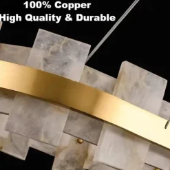 LED Pendant Light Marble Copper Wagon Wheel Design 60 cm 40W Modern Gold Luxury Chandelier Home Hotel Restaurant Art Lighting Lamp Decoration Pendant Light Cord Adjustable 110-220V