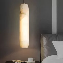 LED Pendant Light Mid Century Marble Pendant Lamp Fixture for Kitchen Island Dining Room Living Room Hanging Light Fixture E26 Base