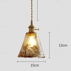 LED Pendant Light Mini Glass Copper Pendant Ceiling Hanging Light with Glass Shade Clear Glass Pendant Lighting for Bedroom Living Dining Room Kitchen