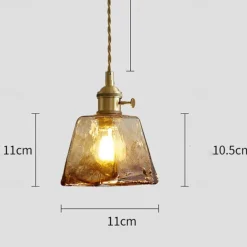 LED Pendant Light Mini Glass Copper Pendant Ceiling Hanging Light with Glass Shade Clear Glass Pendant Lighting for Bedroom Living Dining Room Kitchen