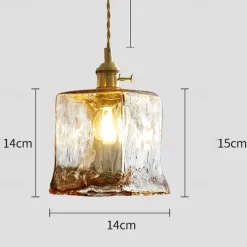 LED Pendant Light Mini Glass Copper Pendant Ceiling Hanging Light with Glass Shade Clear Glass Pendant Lighting for Bedroom Living Dining Room Kitchen