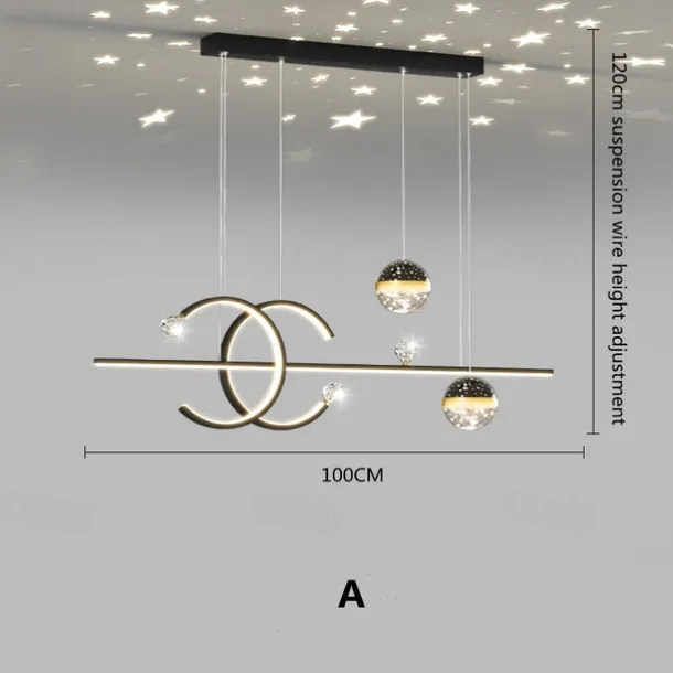 LED Pendant Light Modern Luxury Dining Room Projection Lamp Creative Personality Starry Sky Bar Chandelier