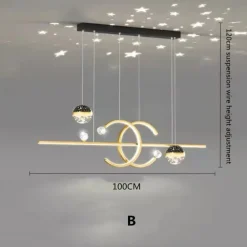 LED Pendant Light Modern Luxury Dining Room Projection Lamp Creative Personality Starry Sky Bar Chandelier