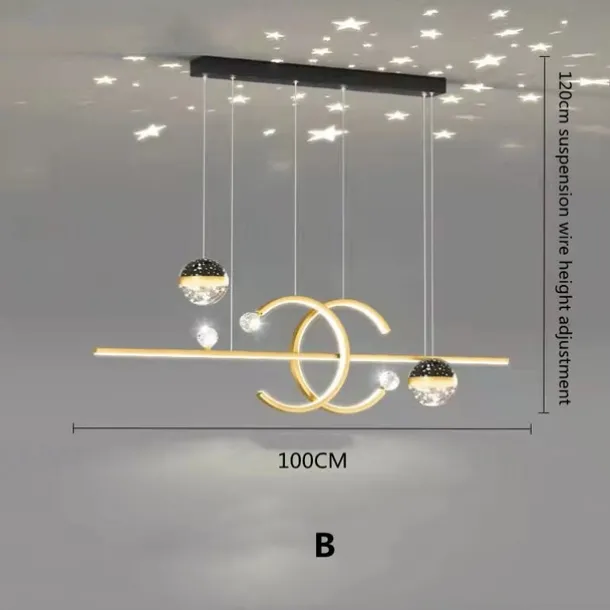 LED Pendant Light Modern Luxury Dining Room Projection Lamp Creative Personality Starry Sky Bar Chandelier