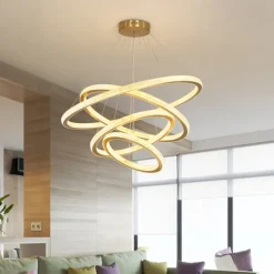 LED Pendant Light Modern 4 Rings Gold 80 cm Modern Nordic Luxury Light Aluminum Electroplated 110-120V 220-240V