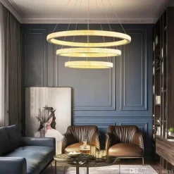LED Pendant Light Modern 4 Rings Gold 80 cm Modern Nordic Luxury Light Aluminum Electroplated 110-120V 220-240V