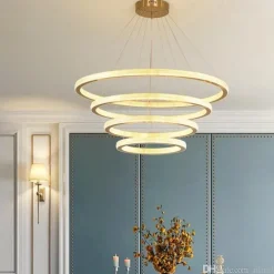 LED Pendant Light Modern 4 Rings Gold 80 cm Modern Nordic Luxury Light Aluminum Electroplated 110-120V 220-240V