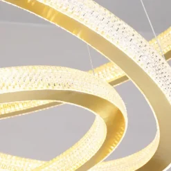 LED Pendant Light Modern 4 Rings Gold 80 cm Modern Nordic Luxury Light Aluminum Electroplated 110-120V 220-240V